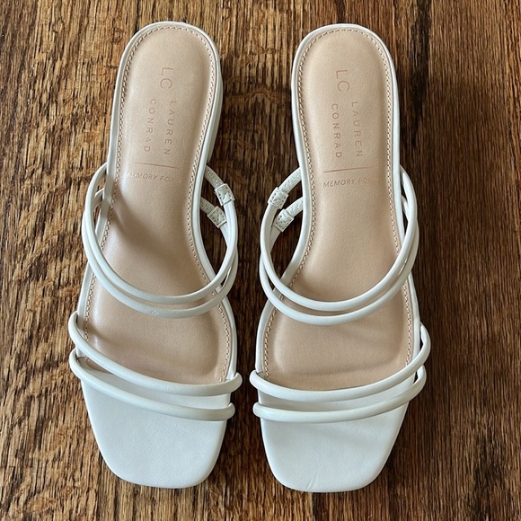 LC Memory Foam Beige Sandals Open Heel Size 8 - Picture 3 of 8